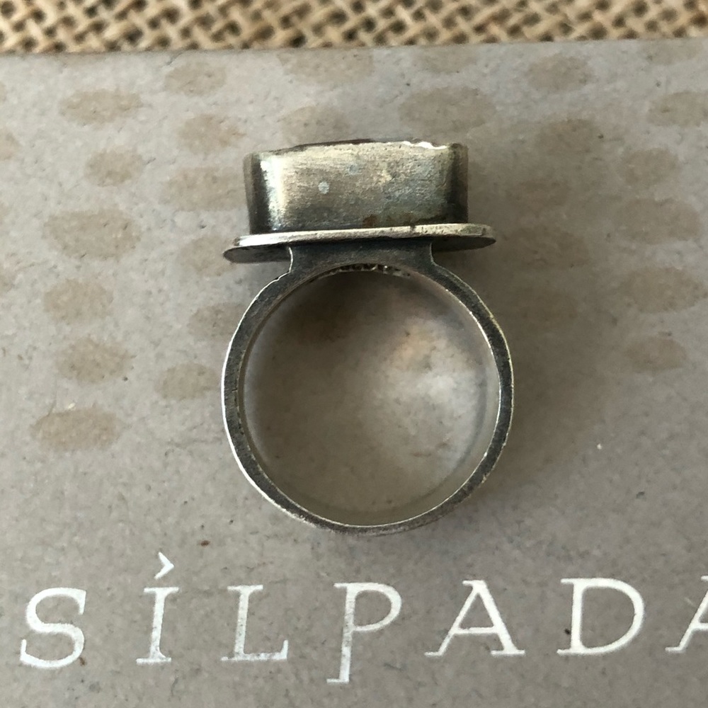 Silpada Matte Sterling Cz Statement Ring Size 6.75 - image 4